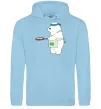 Жіноча толстовка (худі) Ведмідь Білий Блакитний фото