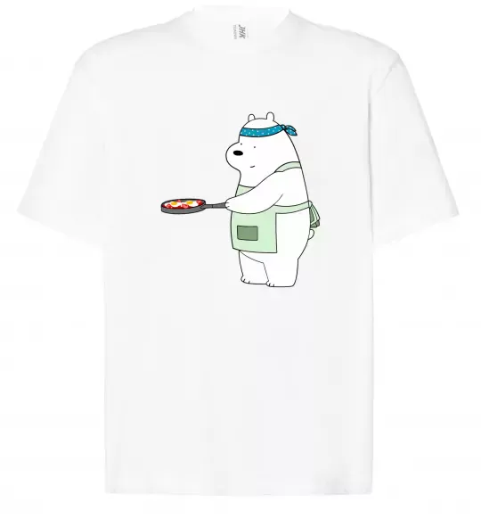 Футболка Оверсайз Ведмідь Білий Белый фото