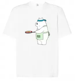 Футболка Оверсайз Ведмідь Білий Белый фото