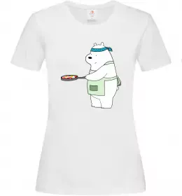 Женская футболка Ведмідь Білий Белый фото