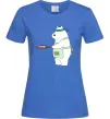 Жіноча футболка Ведмідь Білий Яскраво-синій фото