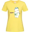 Жіноча футболка Ведмідь Білий Лимонний фото