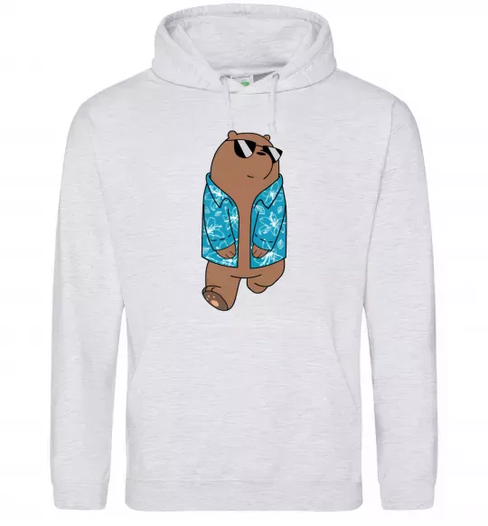 Чоловіча толстовка (худі) Обычные медведи Гриз Сірий меланж фото