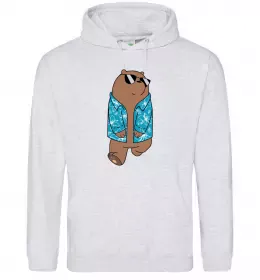 Мужская толстовка (худи) Обычные медведи Гриз Серый меланж фото