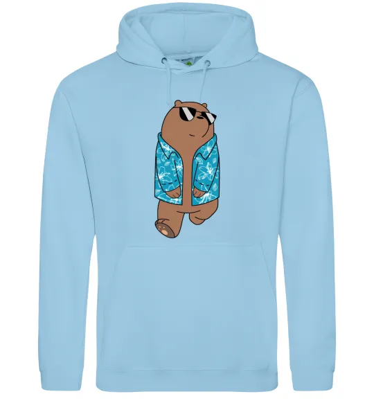 Чоловіча толстовка (худі) Обычные медведи Гриз Блакитний фото