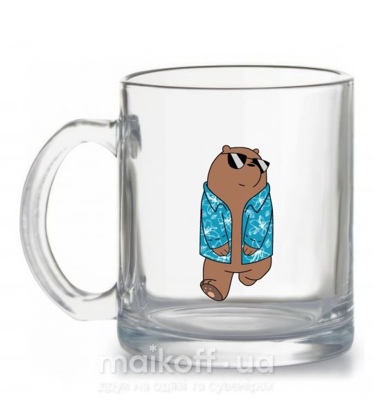 Чашка скляна Обычные медведи Гриз Прозорий фото