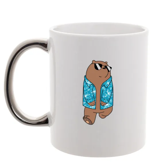 Чашка с цветной ручкой Обычные медведи Гриз Серебро фото