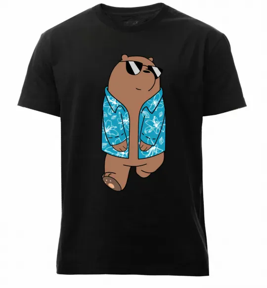 Мужская премиум футболка Обычные медведи Гриз Черный фото