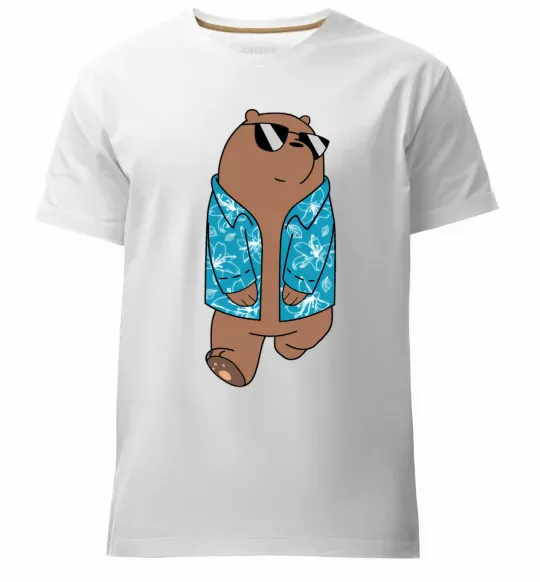 Мужская премиум футболка Обычные медведи Гриз Белый фото