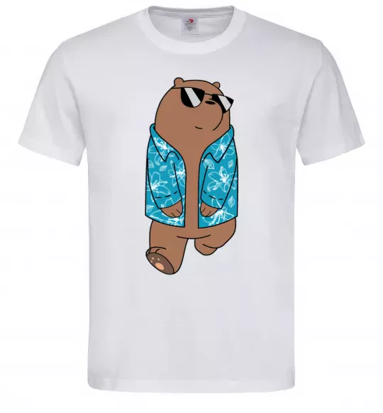 Мужская футболка Обычные медведи Гриз Белый фото