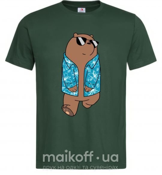 Мужская футболка Обычные медведи Гриз Темно-зеленый фото