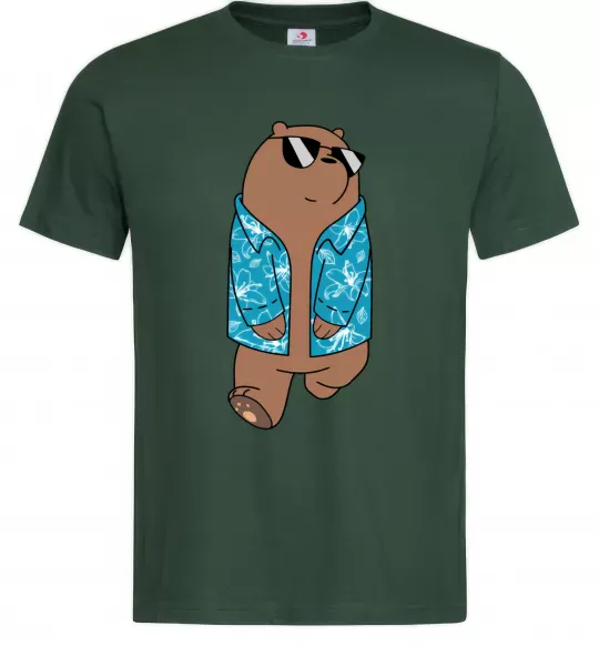 Мужская футболка Обычные медведи Гриз Темно-зеленый фото