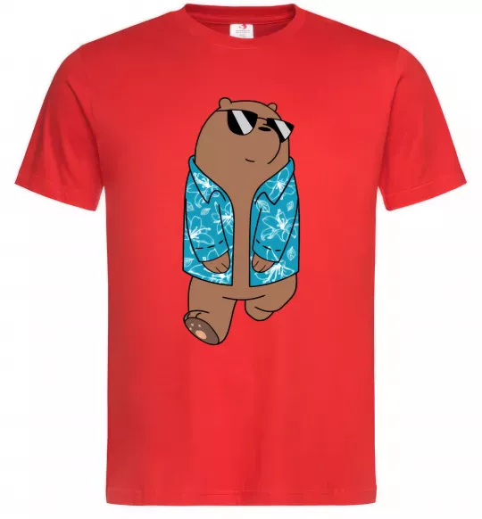 Мужская футболка Обычные медведи Гриз Красный фото