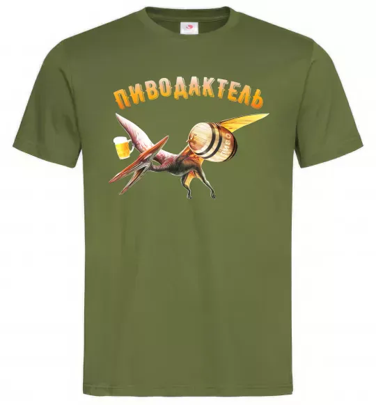 Мужская футболка Пиводактель Оливковый фото