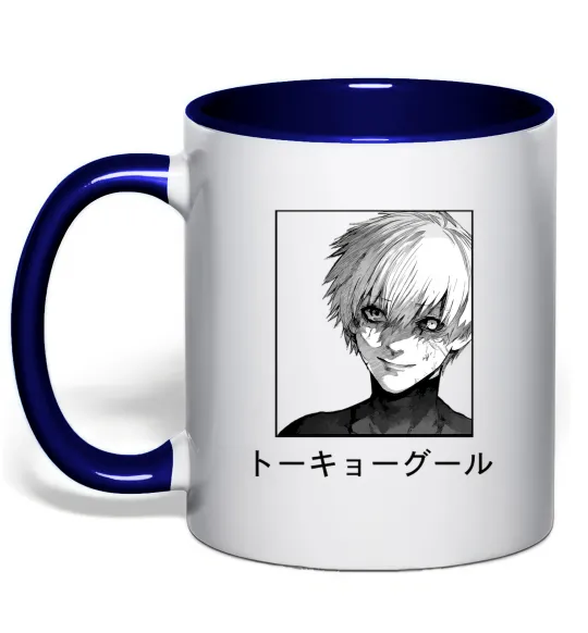 Чашка з кольоровою ручкою Гуль чорний Глибокий темно-синій фото