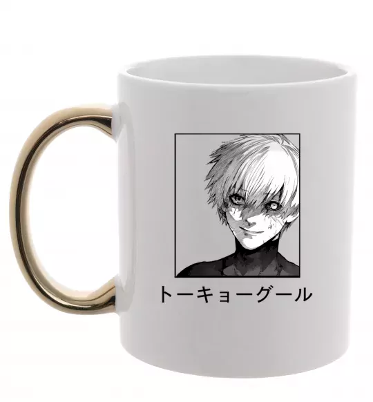 Чашка з кольоровою ручкою Гуль чорний Золото фото