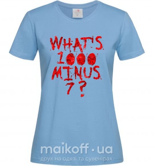 Женская футболка 1000 minus 7 Голубой фото