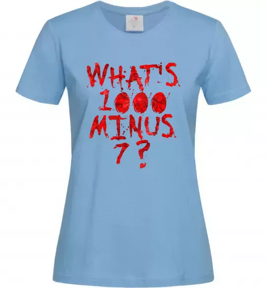 Жіноча футболка 1000 minus 7 Блакитний фото
