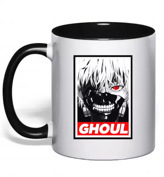 Чашка з кольоровою ручкою GHOUL Чорний фото