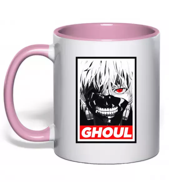 Чашка з кольоровою ручкою GHOUL Ніжно рожевий фото