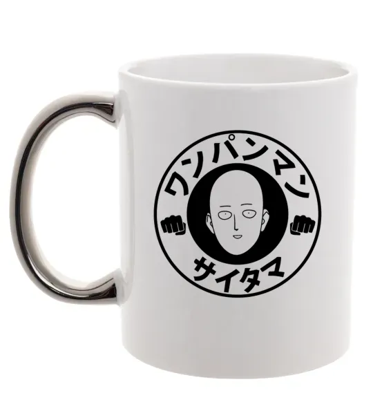 Чашка с цветной ручкой One punch man circle ч Серебро фото