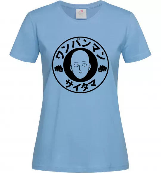 Женская футболка One punch man circle ч Голубой фото