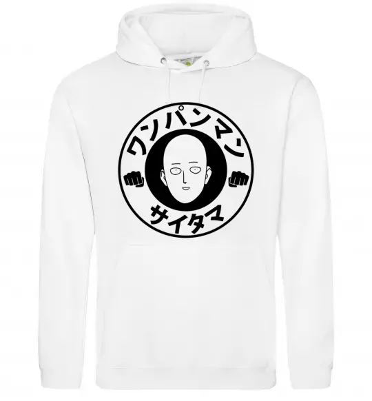 Женская толстовка (худи) One punch man circle ч Белый фото