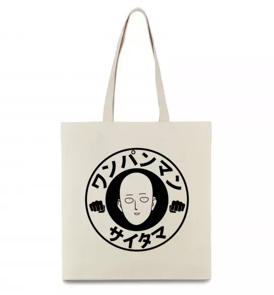 Еко-сумка One punch man circle ч Бежевий фото
