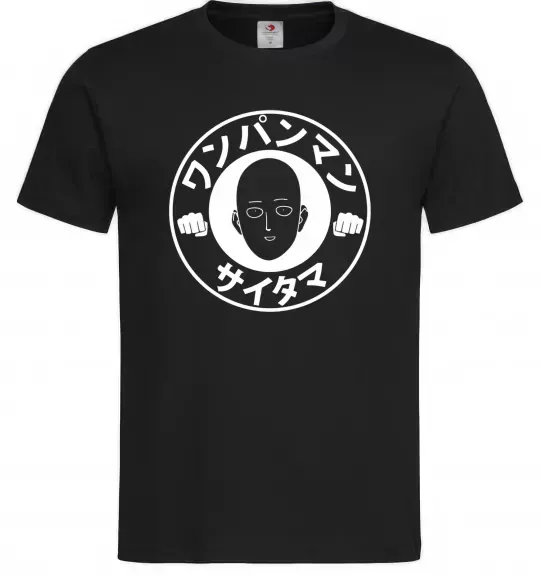 Мужская футболка One punch man circle ч Черный фото