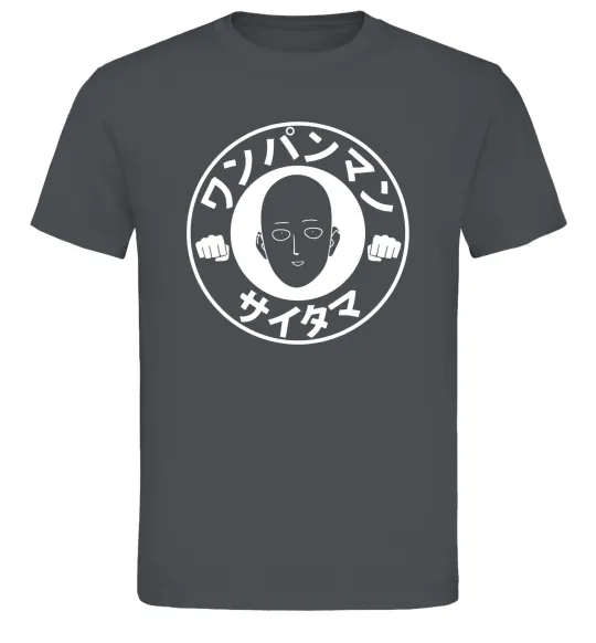 Мужская футболка One punch man circle ч Графит фото