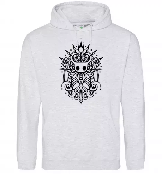 Мужская толстовка (худи) hollow night завитки Серый меланж фото