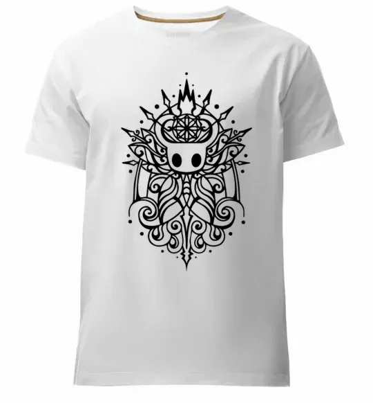 Мужская премиум футболка hollow night завитки Белый фото