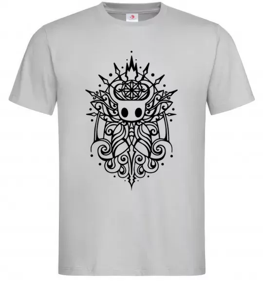 Мужская футболка hollow night завитки Серый фото