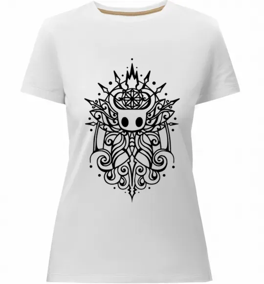 Женская премиум футболка hollow night завитки Белый фото