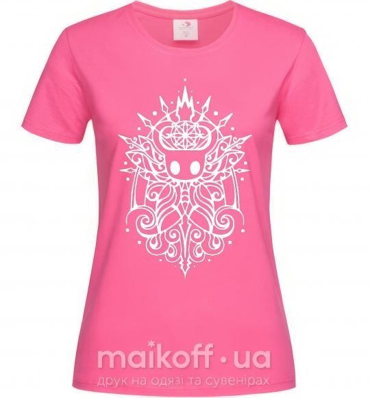 Женская футболка hollow night завитки Ярко-розовый фото