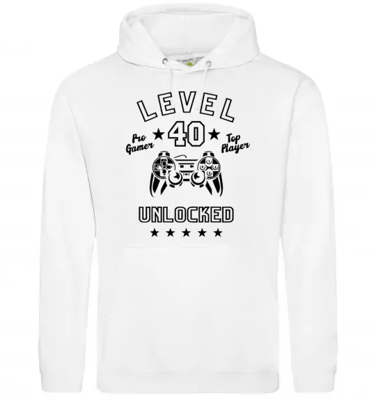 Мужская толстовка (худи) Level 40 Белый фото