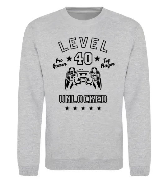 Свитшот Level 40 Серый меланж фото