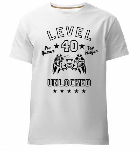 Чоловіча преміум футболка Level 40 Білий фото