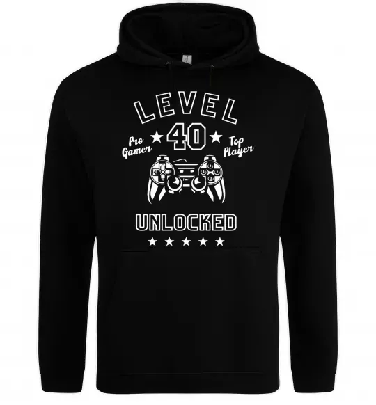 Мужская толстовка (худи) Level 40 Черный фото
