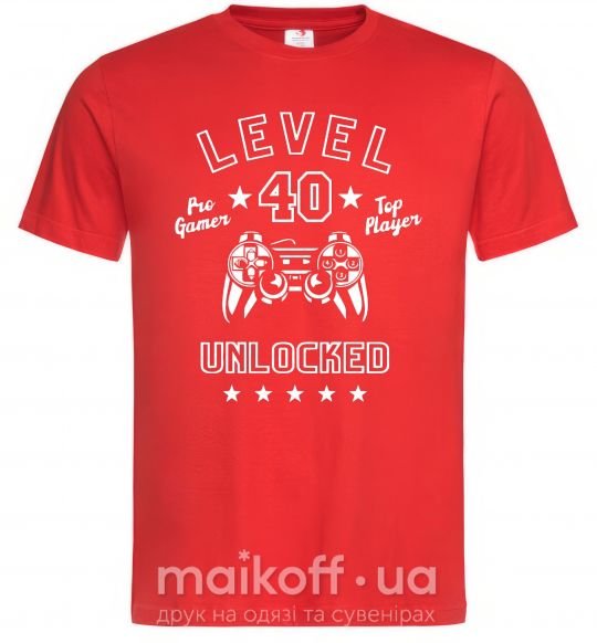 Чоловіча футболка Level 40 Червоний фото