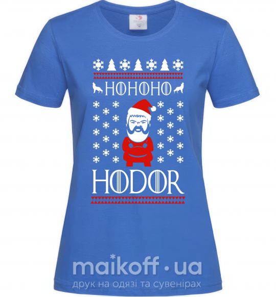 Жіноча футболка HOHOHODOR Яскраво-синій фото