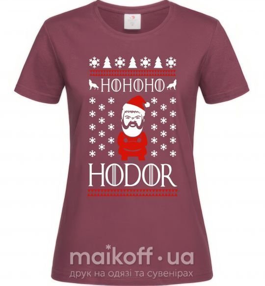 Жіноча футболка HOHOHODOR Бордовий фото