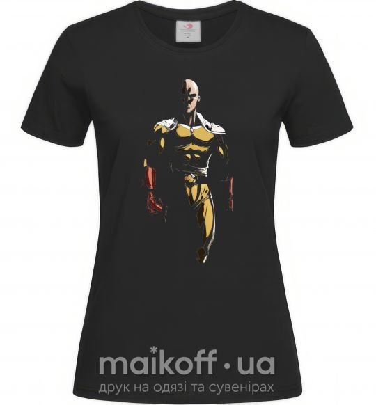 Жіноча футболка One punchman silhouette Чорний фото