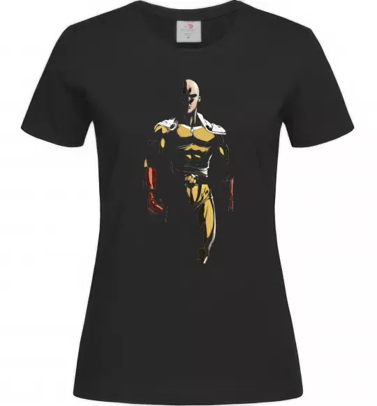 Жіноча футболка One punchman silhouette Чорний фото