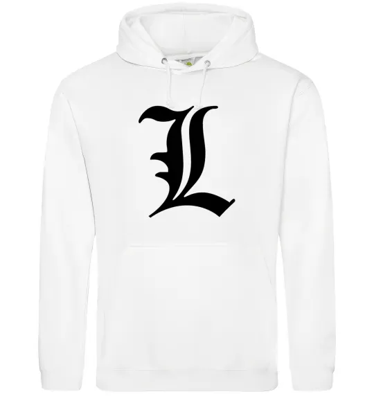 Чоловіча толстовка (худі) Death note L Білий фото