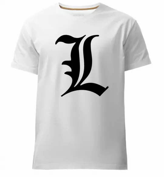 Чоловіча преміум футболка Death note L Білий фото