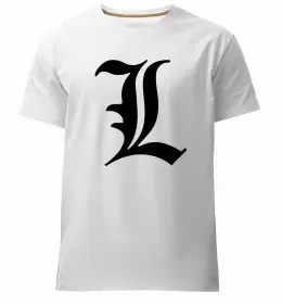 Мужская премиум футболка death note L i am justice Белый фото