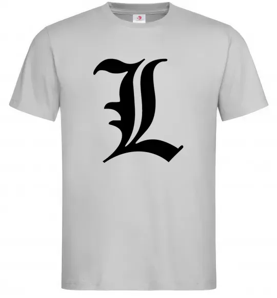 Чоловіча футболка Death note L Сірий фото