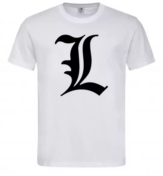 Чоловіча футболка Death note L Білий фото