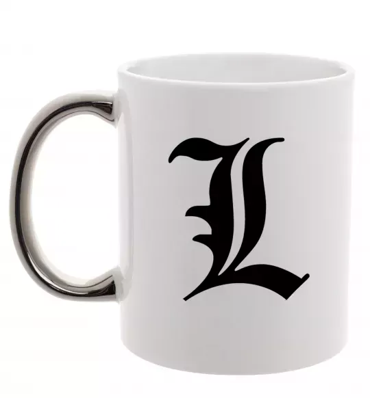 Чашка с цветной ручкой Death note L Серебро фото